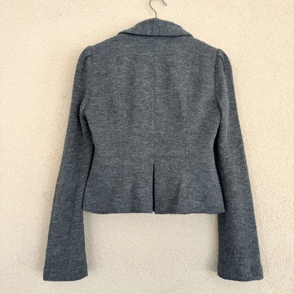NANETTE LEPORE 🇺🇸 Three Button Wool blend Blazer in Gray Sz M - Picture 4 of 7
